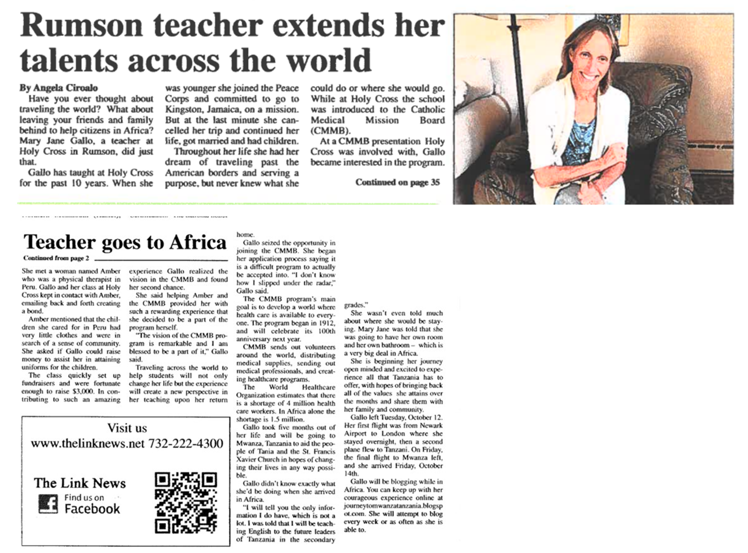 Rumson Teacher Extends her Talents Across the World